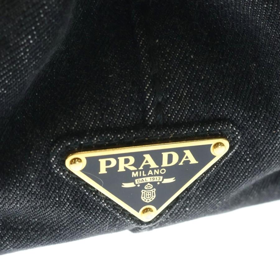 PRADA（プラダ） カナパ デニム トートバッグ ハンドバッグ ブラック