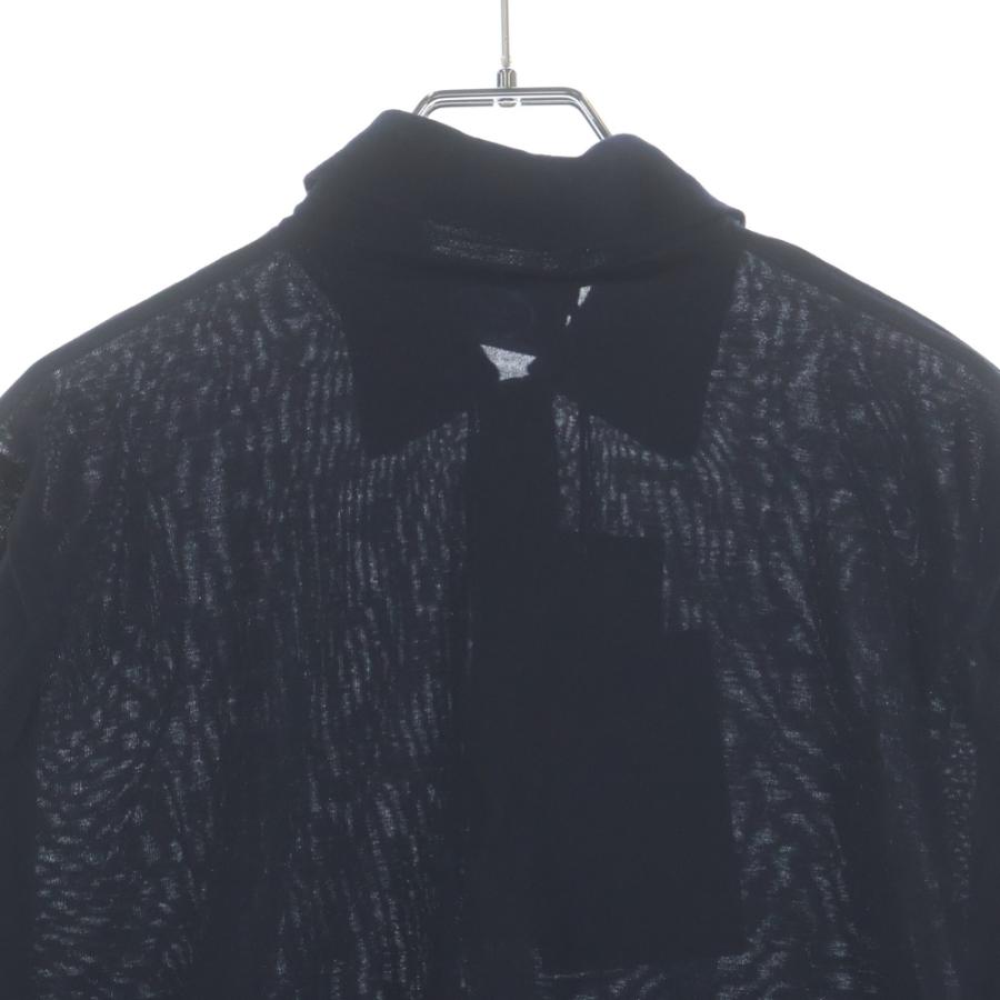 PRADA コットンシルク 長袖ポロシャツ M 2025SS Bordeaux/light Blue/desert Long-sleeved Cotton Fleece Polo Shirt