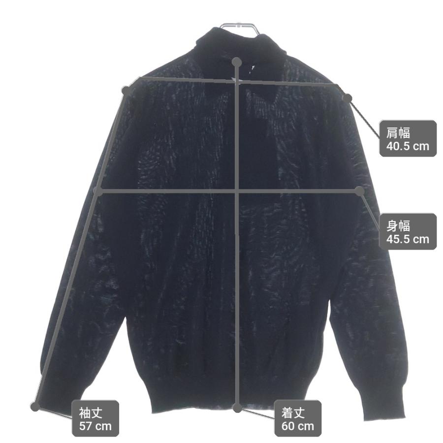 PRADA（プラダ） ウールニット 長袖ポロシャツ ネイビー レディース