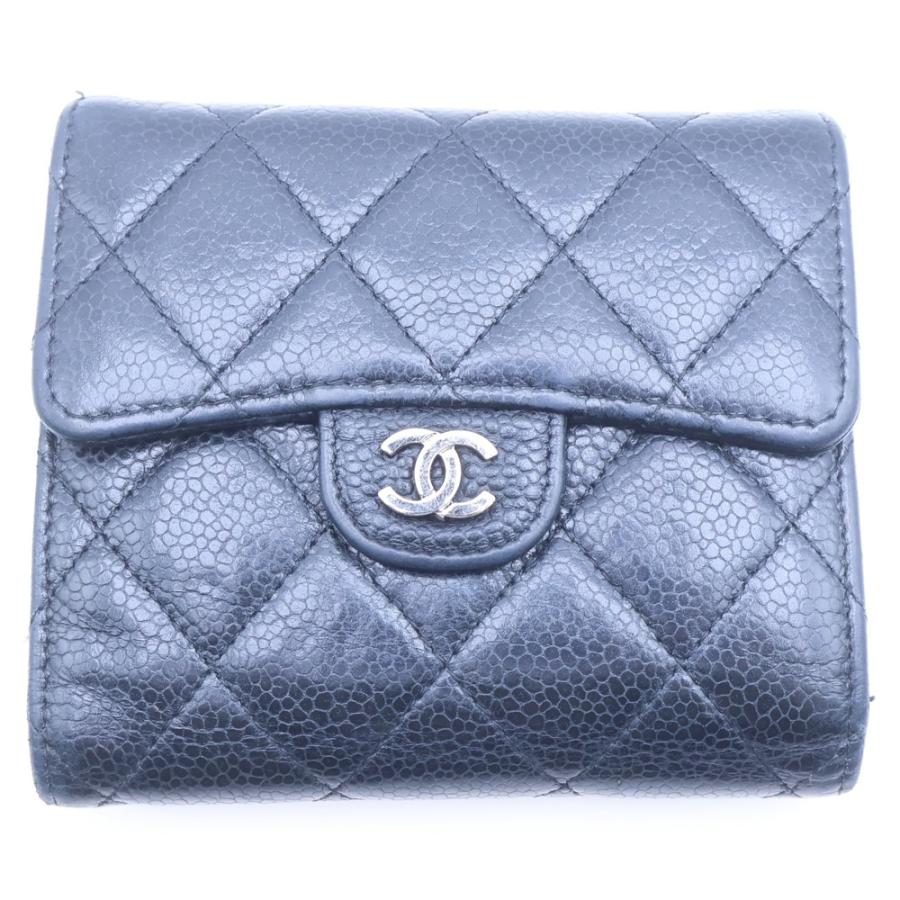 CHANEL シャネル　マトラッセ　三つ折り財布　シルバー CHANEL（シャネル） マトラッセ 三つ折り財布 コンパクトウォレット