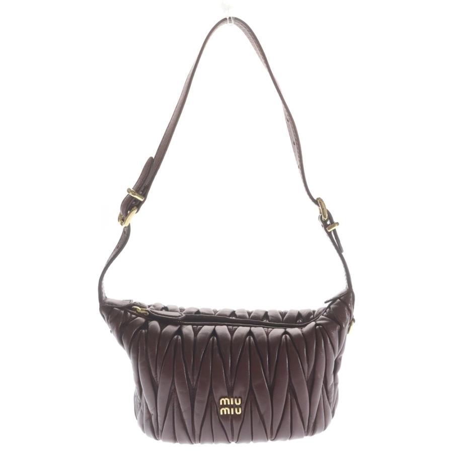 miumiu ミュウミュウ マテラッセ ワンショルダーバッグ ボルドー ワインレッド ラムスキン 5NE026 ゴールド金具 miumiu ミュウミュウ マテラッセ ワンショルダーバッグ ボルドー