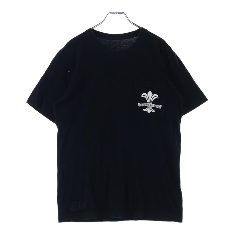 29　クロムハーツ バックBSフレア　ポケットTシャツ　黒　フェード感あり CHROME HEARTS（クロムハーツ） BSフレア プリント クルーネック 半袖