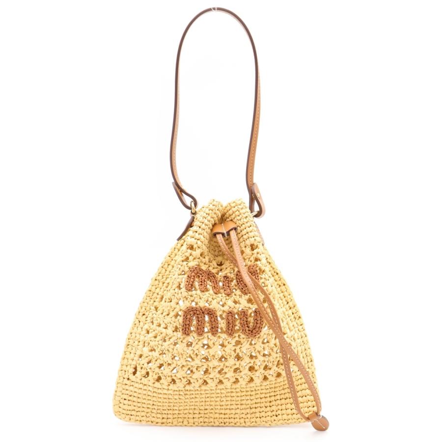 miumiu ミュウミュウ ウーブンファブリック ハンドバッグ カゴバッグ