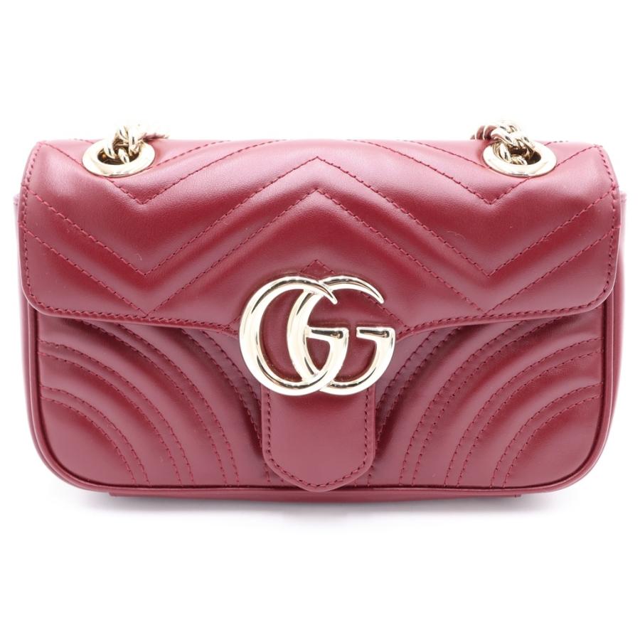 GUCCI（グッチ） GGマーモント チェーンショルダーバッグ ボルドー