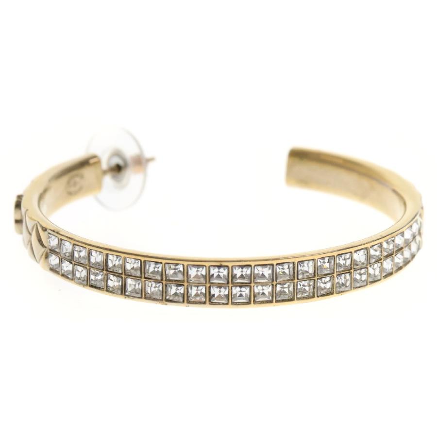 フープ　ピアス 大きめ　ココマーク　CCロゴ ラインストーン 2024年春夏 プレ CHANEL シャネル ピアス フープ ラインストーン