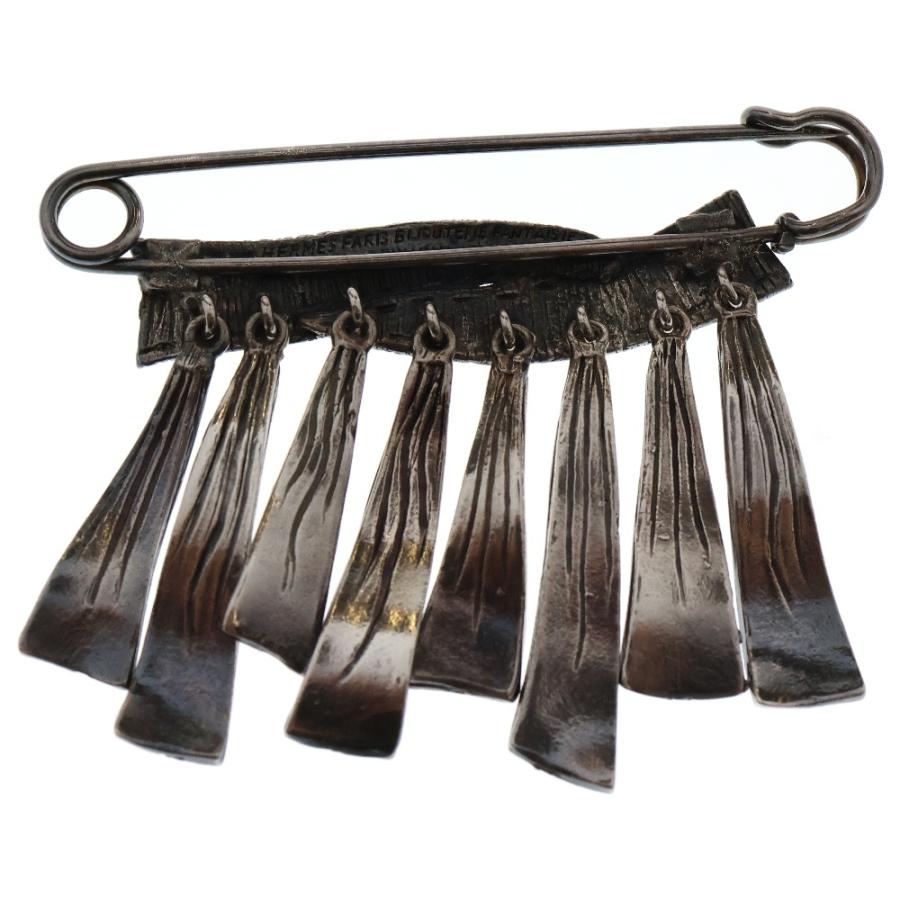 HERMES ヴィンテージ シルバーブローチ 美品 HERMES エルメス ブローチ ヴィンテージ コサージュ シルバー