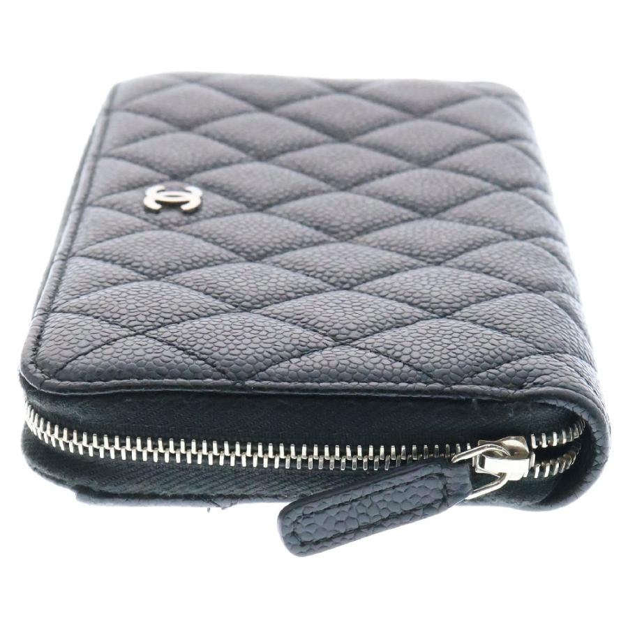 CHANEL シャネル ココマーク マトラッセ キャビアスキン ラウンド  