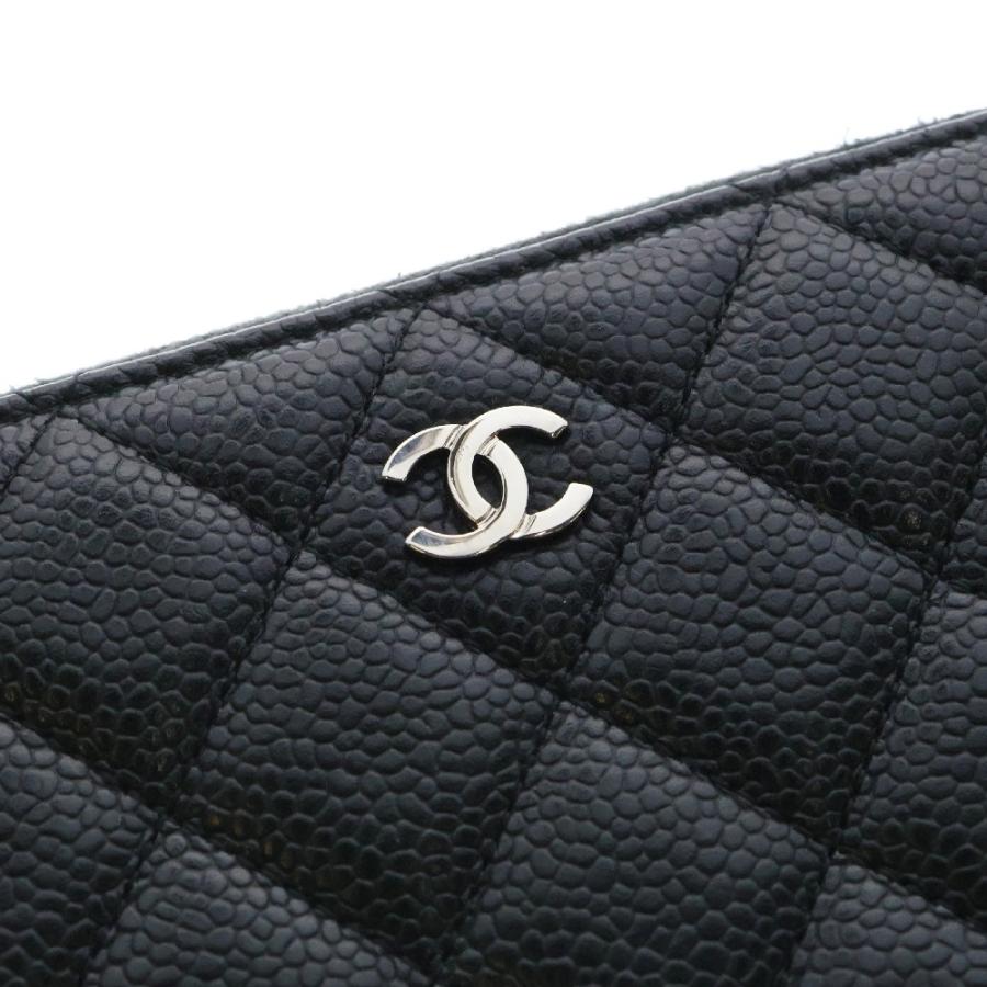 CHANEL シャネル ココマーク マトラッセ キャビアスキン ラウンド  