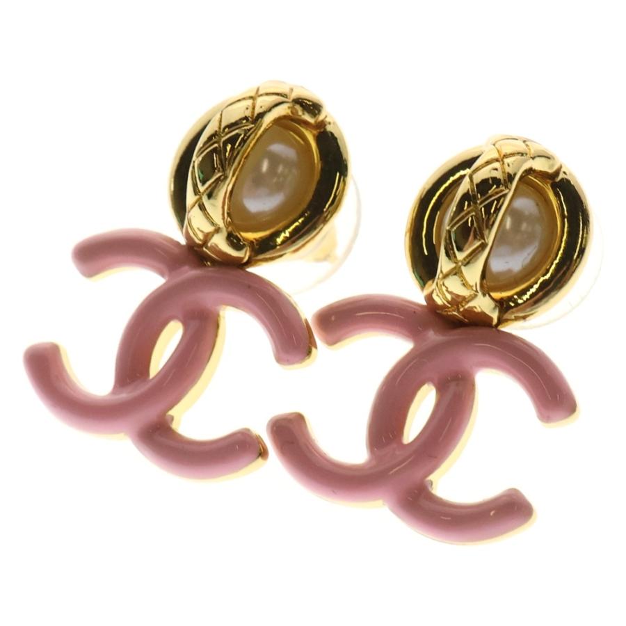 CHANEL（シャネル） ココマーク パール ピアス ピンク ゴールド GP