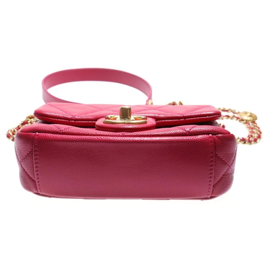 CHANEL シャネル　キャビアスキン　ミニ　ポーチ　ピンク　レッド　バッグ　７ CHANEL シャネル キャビアスキン ミニ ポーチ ピンク レッド バッグ 7