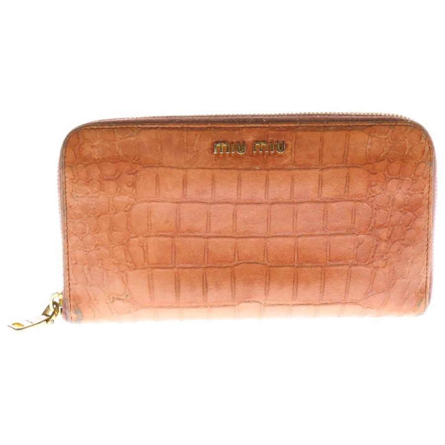 miumiu ミュウミュウ 長財布 クロコ ラウンドファスナー 【箱付き】 正規品】MIUMIU ミュウミュウ ラウンドジップ長財布 クロコダイル