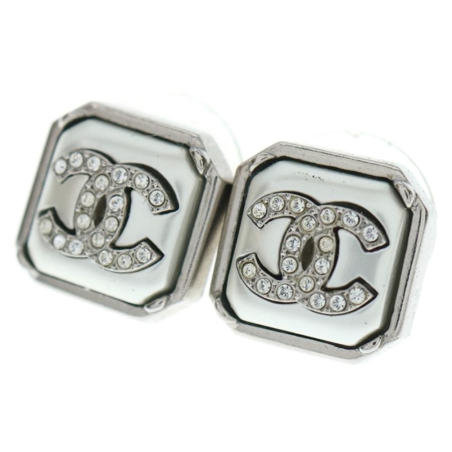 CHANEL シャネル スクエア ココマーク ラインストーン ピアス C22C CHANEL（シャネル） スクエア ココマーク ラインストーン ピアス C22C
