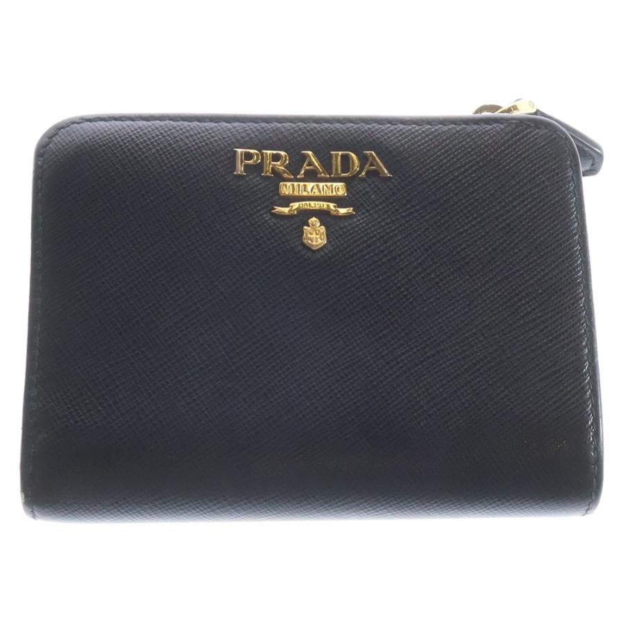 PRADA 二つ折り財布　ブラック　1ML018 PRADA（プラダ） サフィアーノ 二つ折り財布 ブラック 1ML018 : BRING