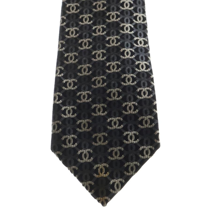 CHANEL（シャネル） ココマーク チェーン ネクタイ ブラックシルク