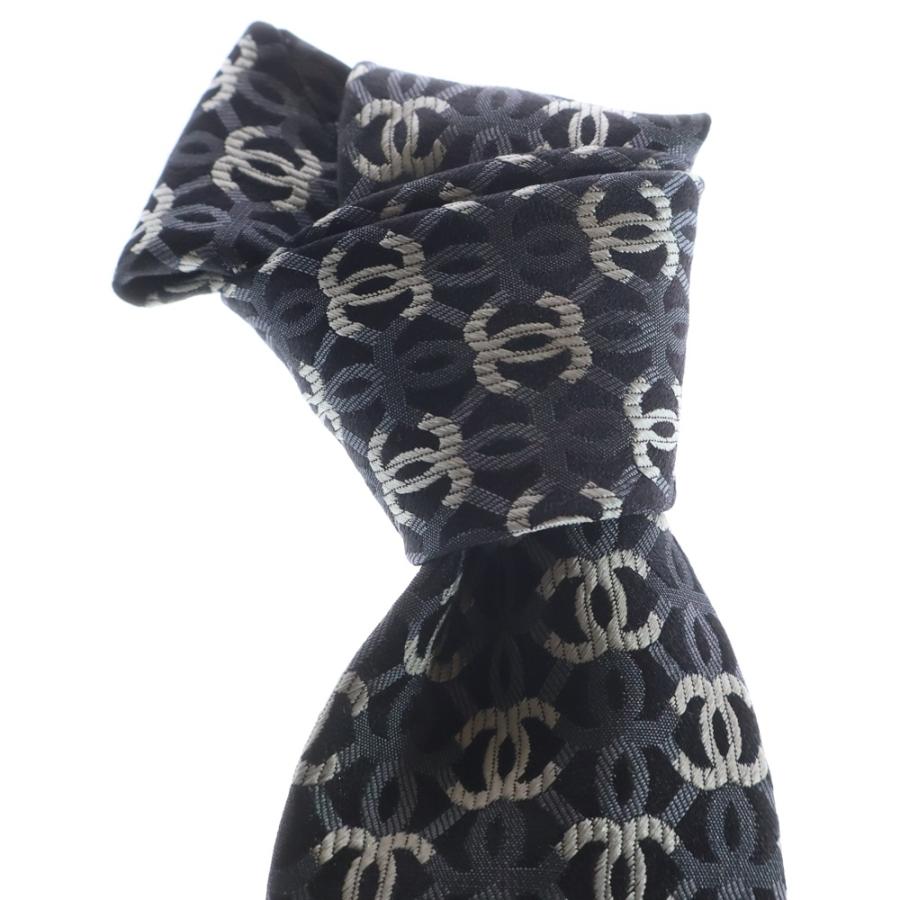 CHANEL（シャネル） ココマーク チェーン ネクタイ ブラックシルク