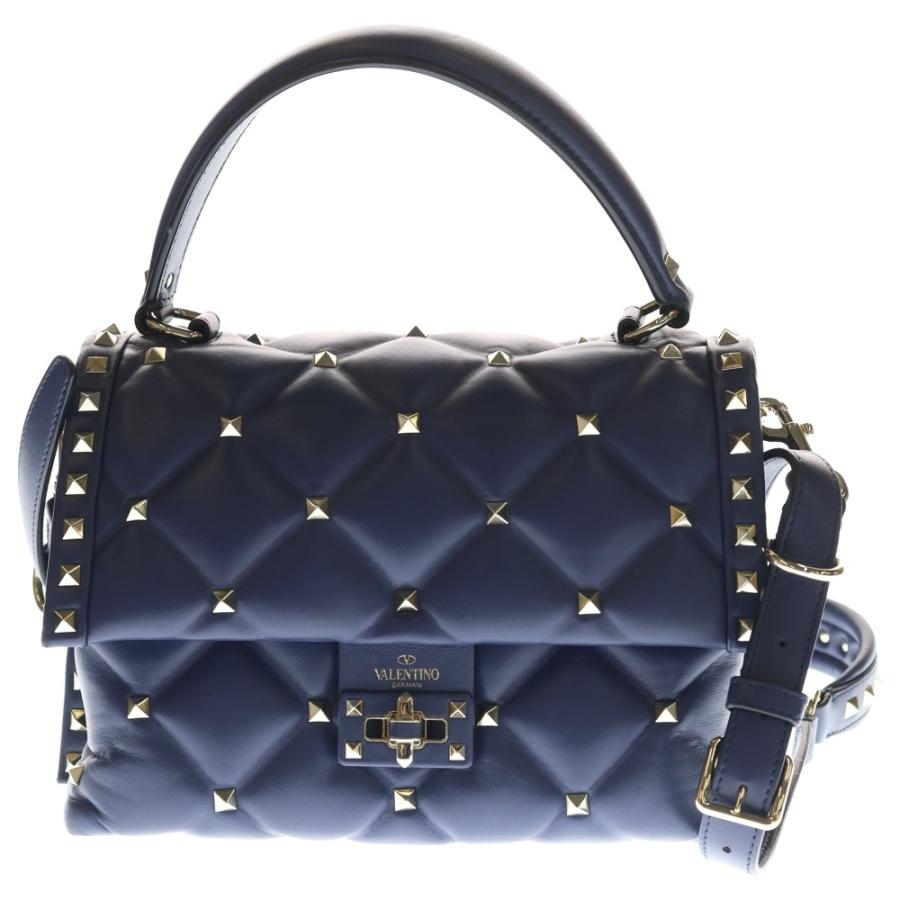 VALENTINO ヴァレンティノ ジュリアティー二 ロックスタッズ ガラヴァーニ 2WAYバッグ ショルダーバッグ ハンドバッグ ブルー れザー ゴールド金具 VALENTINO（ヴァレンティノ） ジュリアティー二 ロックスタッズ