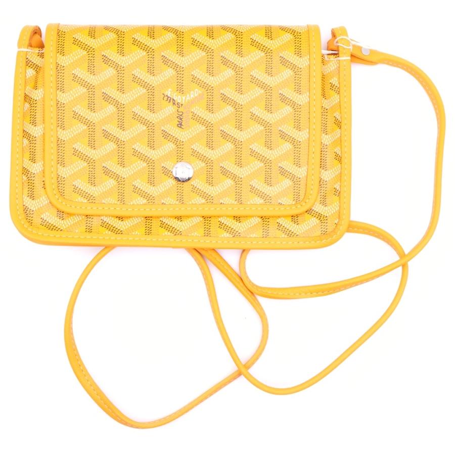 GOYARD ゴヤール プリュメ ショルダーバッグ ミニバッグ ショルダーポシェット イエロー レザー×PVC シルバー金具 GOYARD（ゴヤール） プリュメ ショルダーバッグ ミニバッグ ショルダー