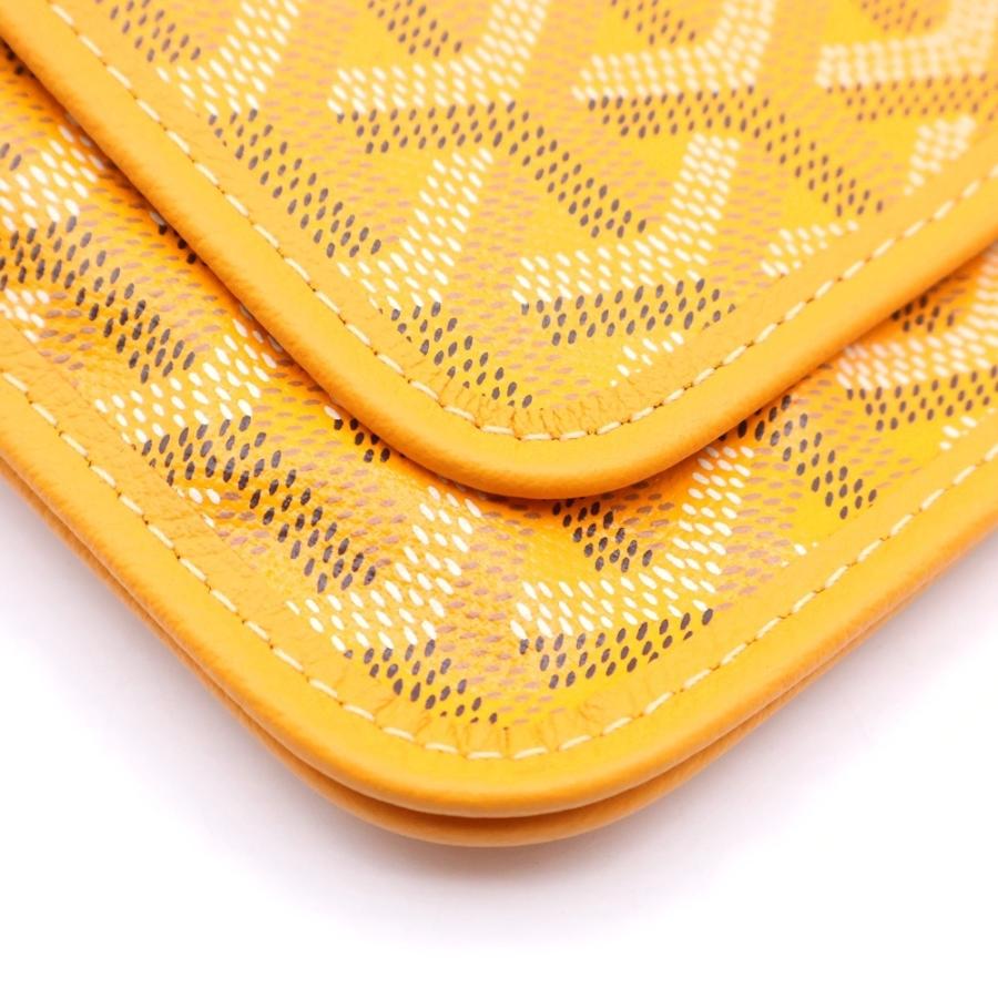 GOYARD ゴヤール プリュメ ショルダーバッグ ミニバッグ ショルダーポシェット イエロー レザー×PVC シルバー金具 GOYARD（ゴヤール） プリュメ ショルダーバッグ ミニバッグ ショルダー