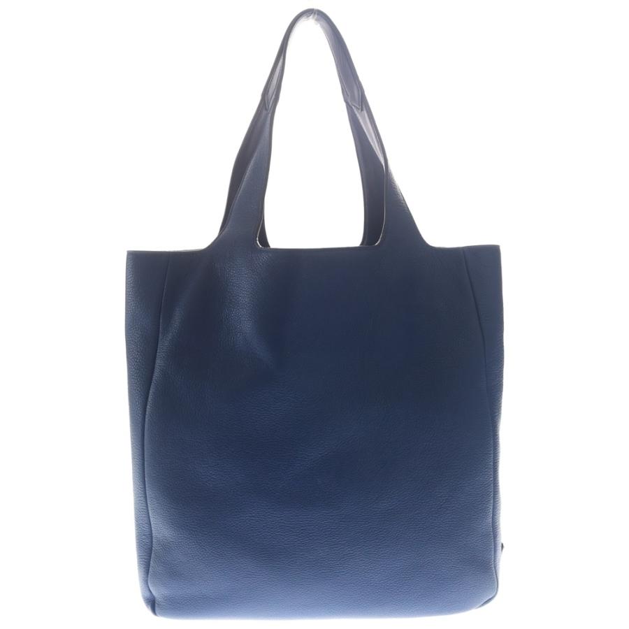 ブルー レザーハンドバッグ PRADA（プラダ） トライアングルロゴ トートバッグ ハンドバッグ