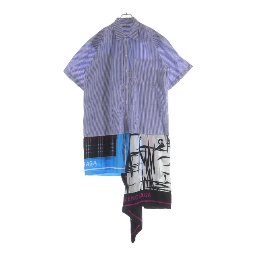 【BALENCIAGA バレンシアガ】ロングシャツワンピース BALENCIAGA（バレンシアガ） 19SS スカーフドッキングシャツ ロング