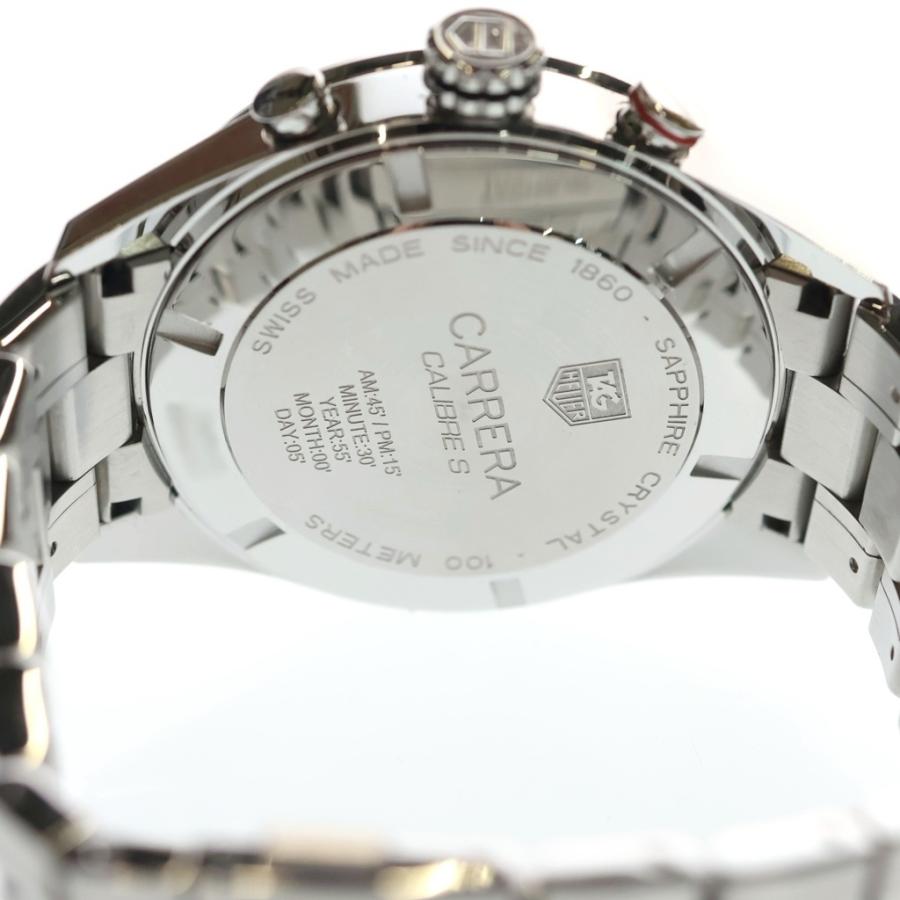 TAG HEUER タグホイヤー カレラ キャリバーS 黒文字盤 ステンレス クオール SS/QZ CV7A12 腕時計の画像