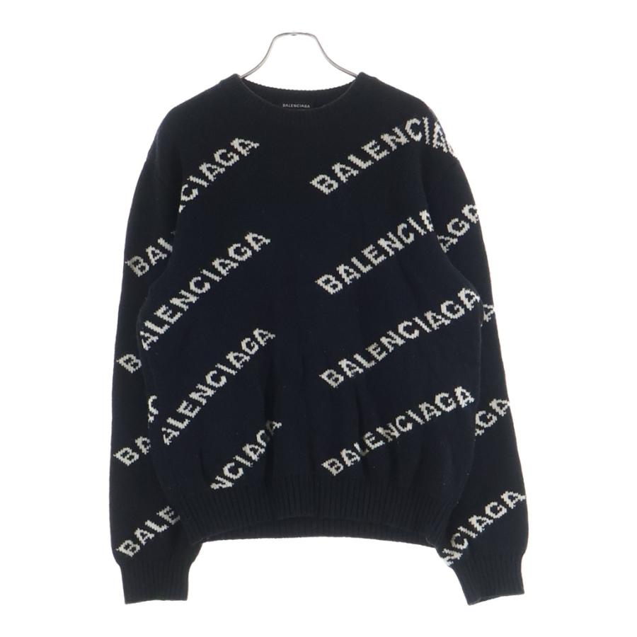 Balenciaga ジャガード オーバーサイズニット BALENCIAGA（バレンシアガ） オールオーバーロゴ ジャガード ウール