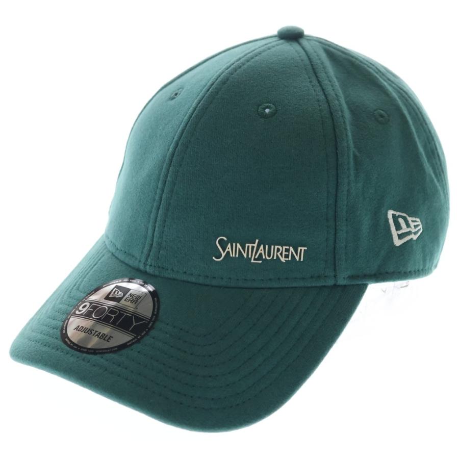 YVES SAINT LAURENT イヴサンローラン ×NEW ERA ニューエラ ロゴ ベースボールキャップ 帽子 コットン グリーン 754824 Yves Saint Laurent（イヴ・サンローラン） ×NEW ERA ニューエラ ロゴ