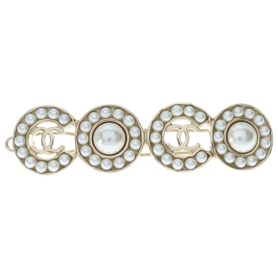CHANEL（シャネル） ココマーク バレッタ ヘアクリップ パール