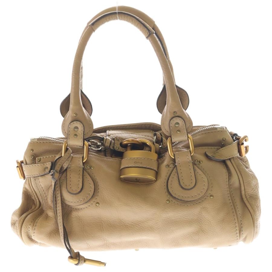 Chloe（クロエ） パディントン ハンドバッグ ベージュ レザー ゴールド 