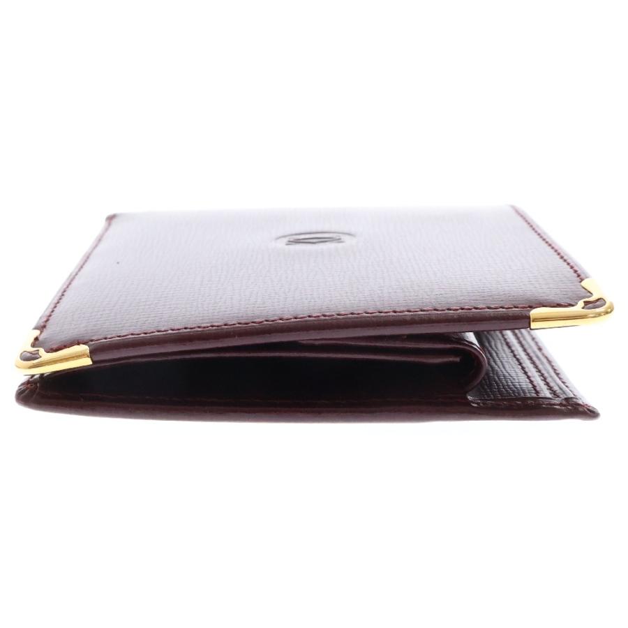 Cartier カルティエ マストライン 二つ折り財布 ボルドー レザー Cartier カルティエ マストライン 二つ折り財布 ボルドー レザー
