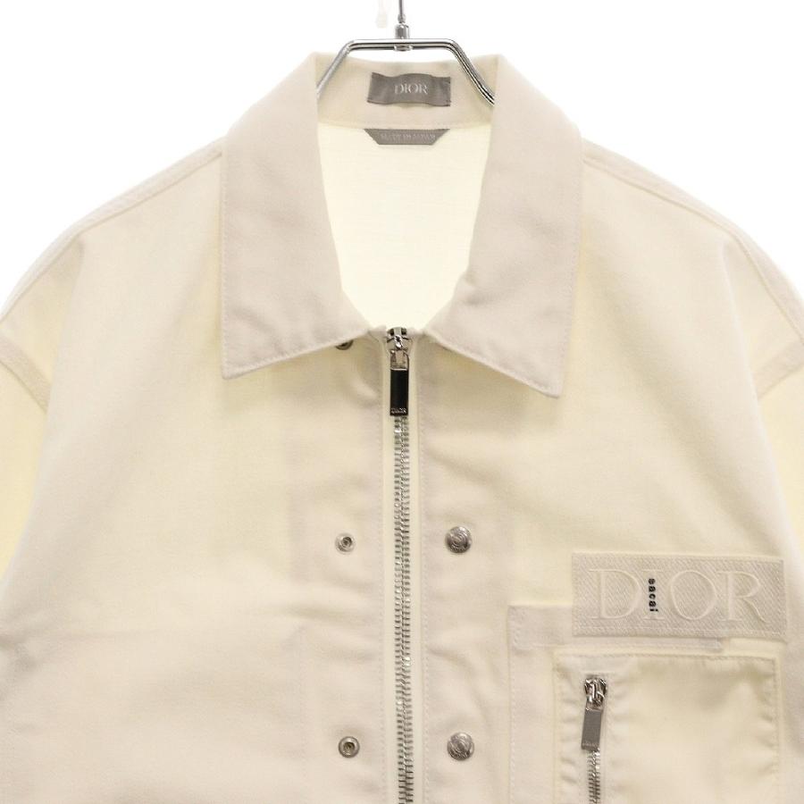 DIOR ディオール 21AW × sacai ナイロン切替 ワッペン付 ジップアップ 