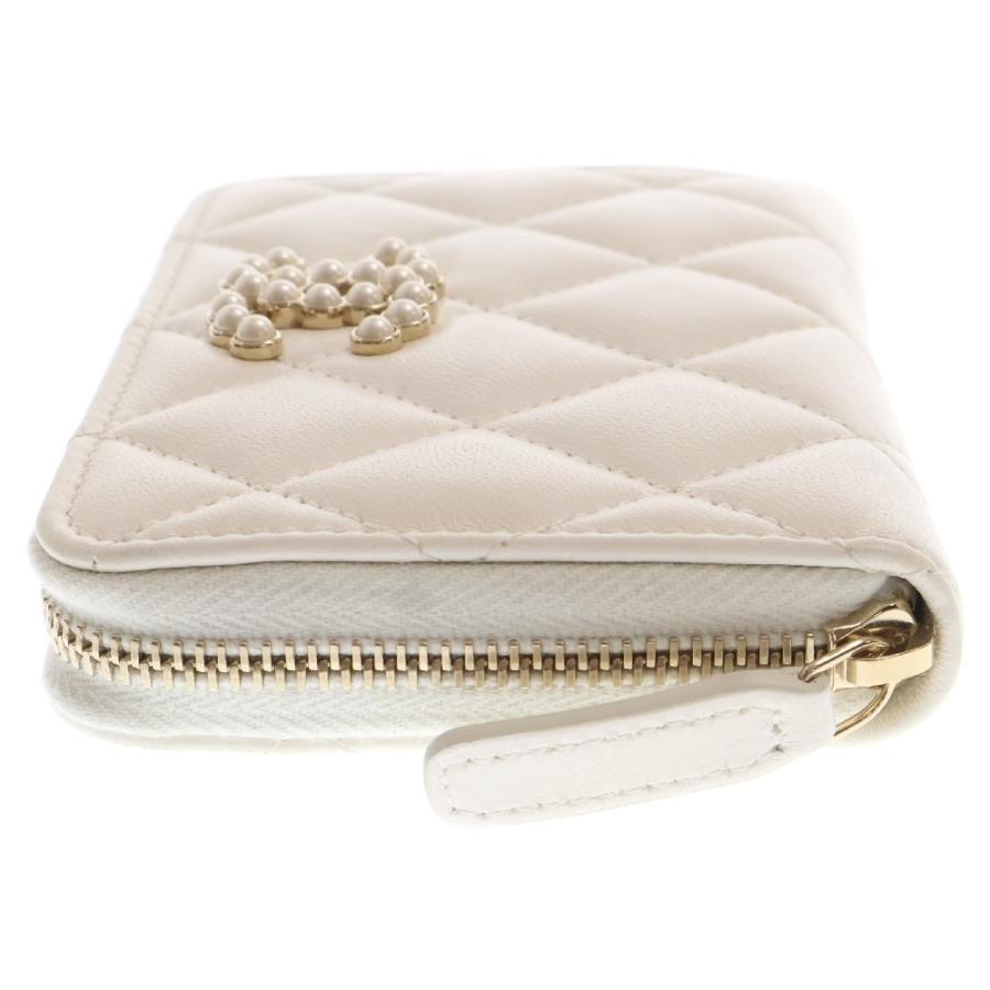 CHANEL（シャネル） マトラッセ COCOパール コインケース ホワイト