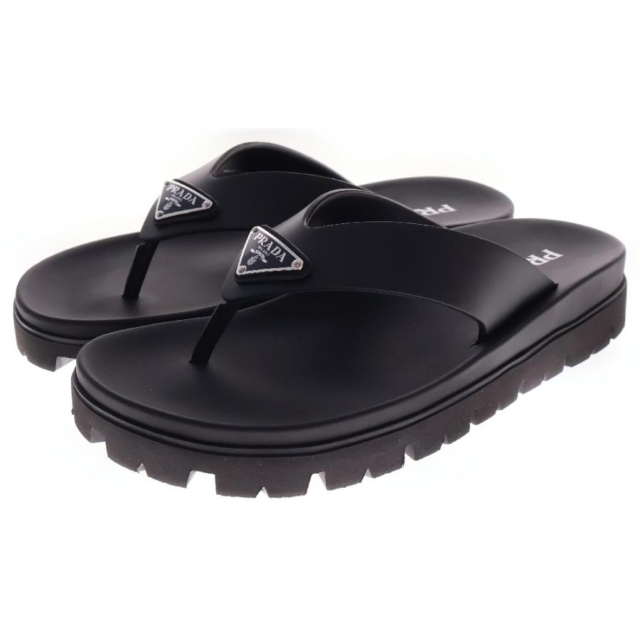PRADA プラダ ラバートング サンダル ブラック ラバー 靴 2Y3130