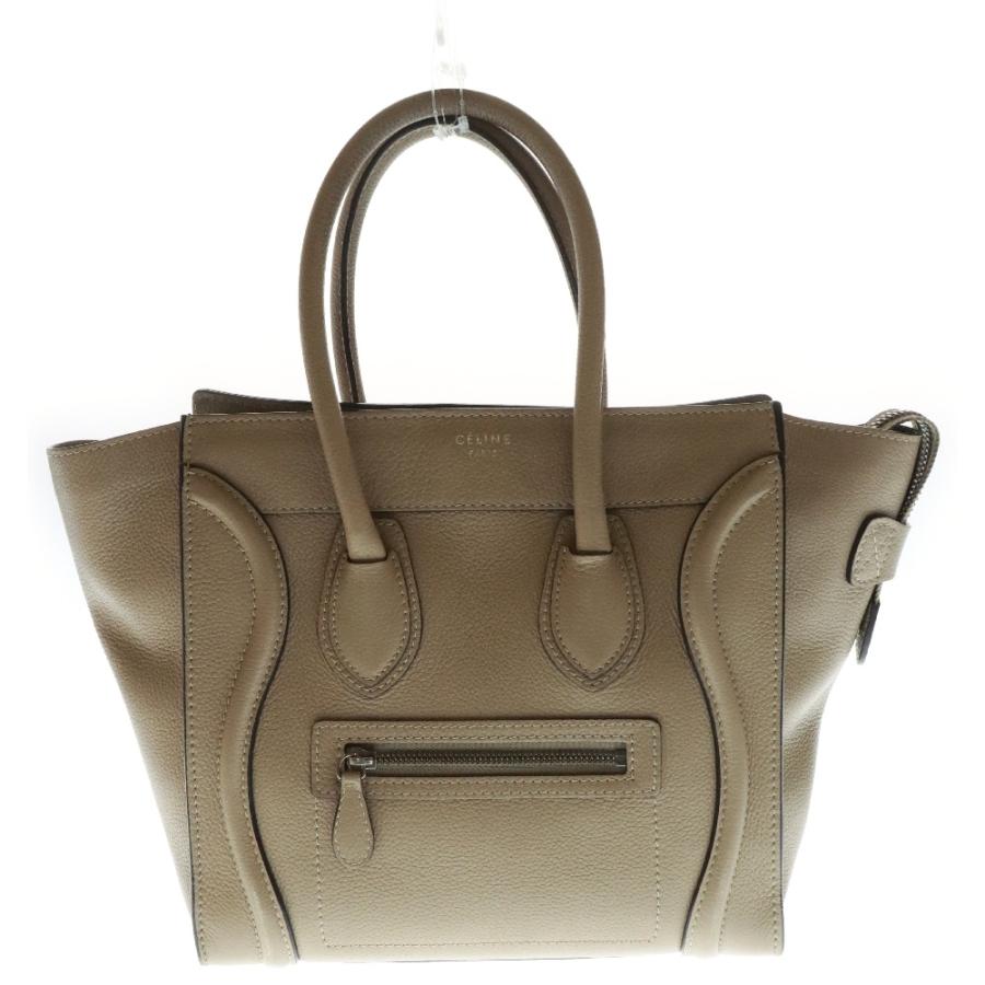 ★Sea☆★美品♡セリーヌ　ラゲージマイクロ　ハンドバッグ　ベージュ CELINE（セリーヌ） ラゲージ マイクロショッパー ハンドバッグ