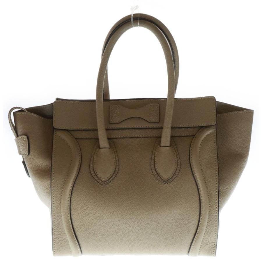 ★Sea☆★美品♡セリーヌ　ラゲージマイクロ　ハンドバッグ　ベージュ セリーヌ レザーハンドバッグ バイカラー ベージュ ネイビー系