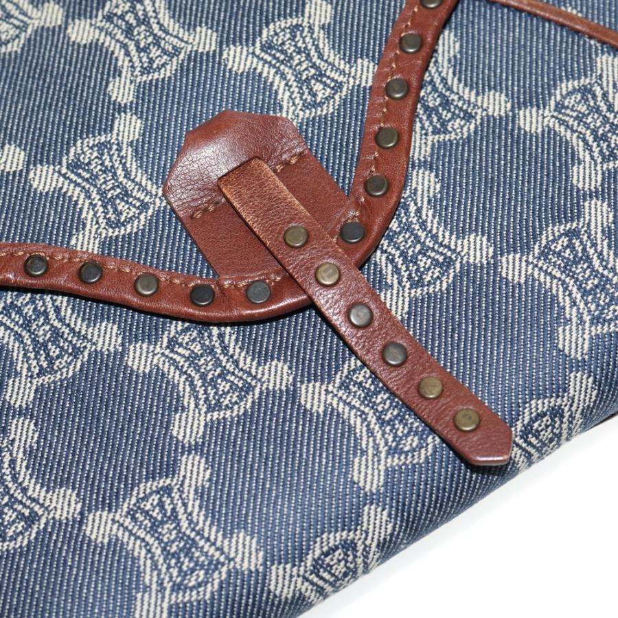 CELINE セリーヌ　ウエストバッグ　マカダム柄　ブルーデニム×レザー CELINE/セリーヌ】より「マカダム柄デニムレザーワンショルダーバッグ