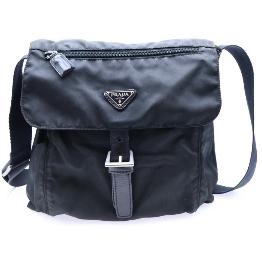 PRADA（プラダ） テスートナイロン レザー トライアングルロゴプレート 