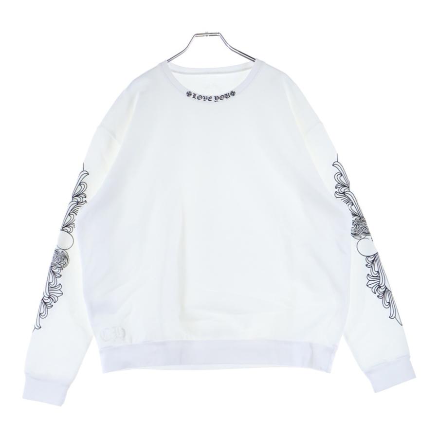 Chrome Hearts ホワイト トレーナー　Love you フローラル 在庫少♪【CHROME HEARTS】Love You フローラルハートスウェット