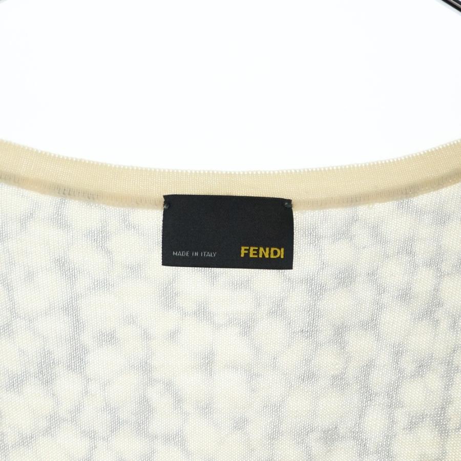 FENDI（フェンディ） 総柄プリント カシミヤ 半袖ニット