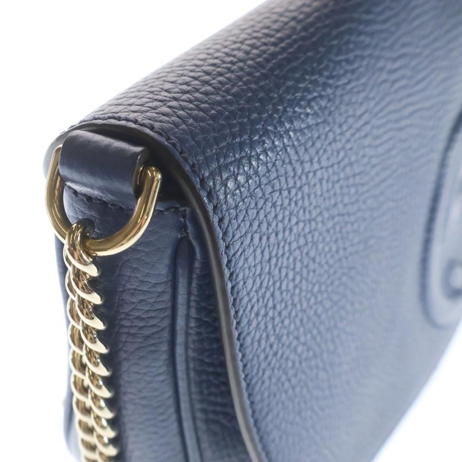 GUCCI（グッチ） ソーホーチェーンショルダーバッグ ブルー レザー