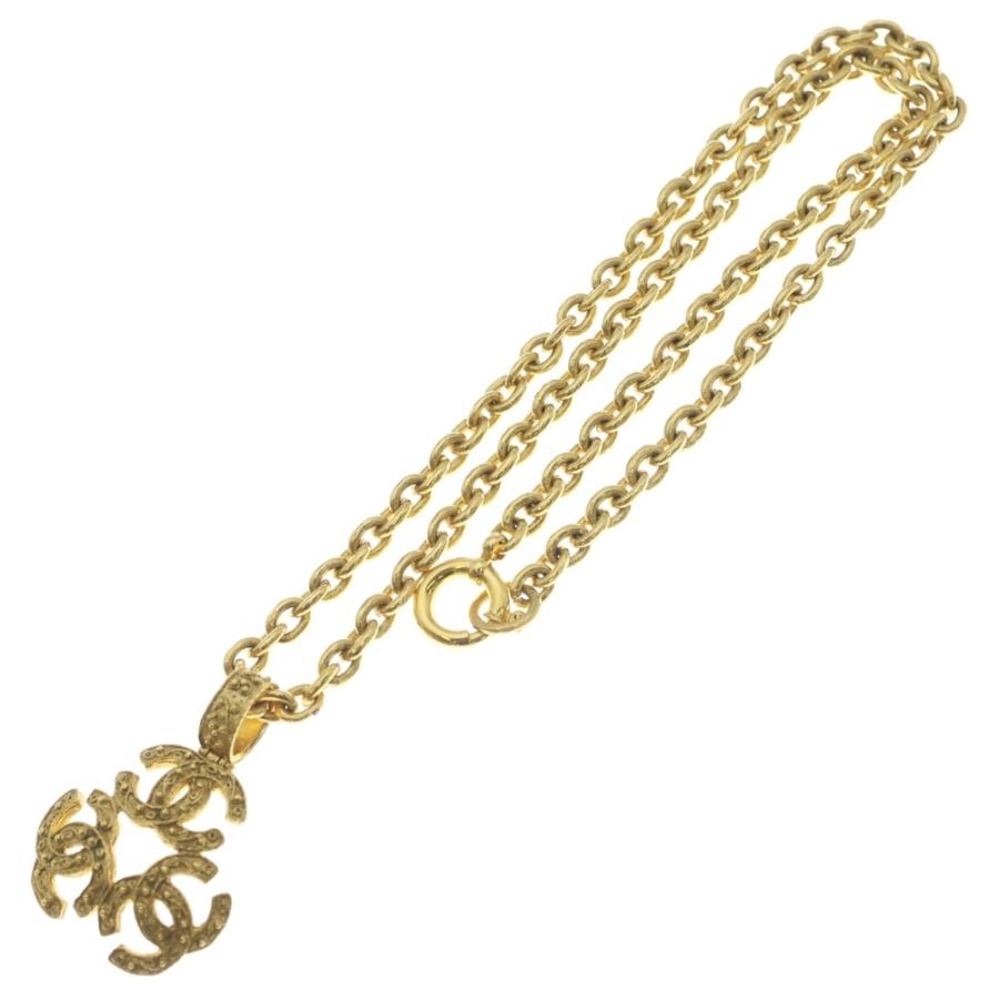 CHANEL シャネル トリプル ココマーク チェーン ロング ネックレス ゴールド 94Aの画像