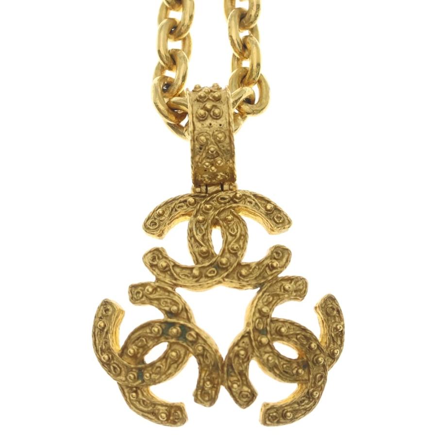 CHANEL シャネル トリプル ココマーク チェーン ロング ネックレス ゴールド 94Aの画像