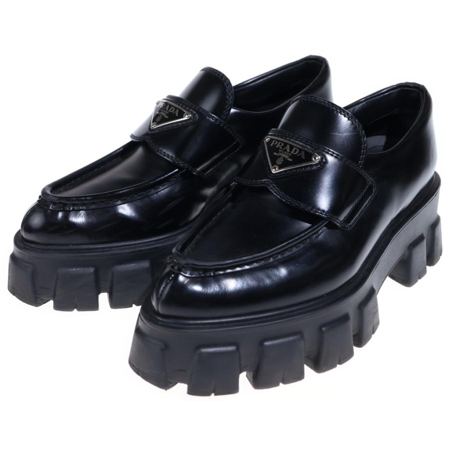 PRADA（プラダ） モノリス トライアングルロゴプレート レザー 厚底
