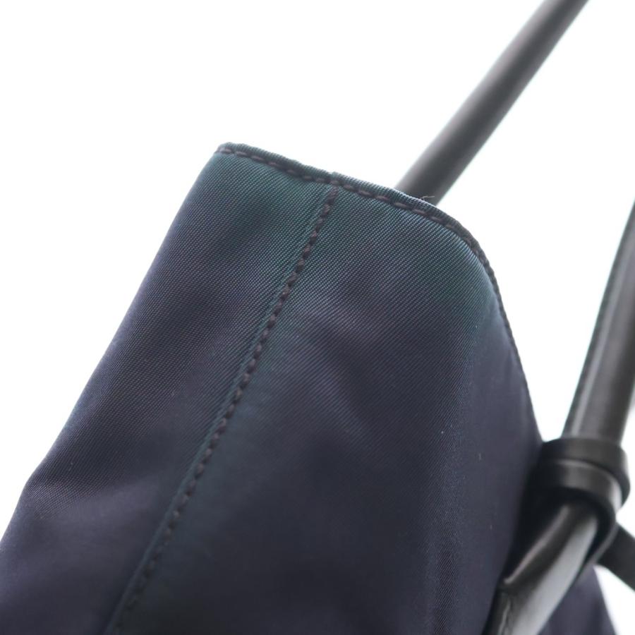 PRADAプラダ ナイロン レザー ミニトートバッグ ショルダー 濃紺 W28 