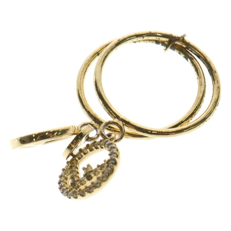 FENDI（フェンディ） Fサークル ロゴ付き 2連リング 指輪 GP ゴールド