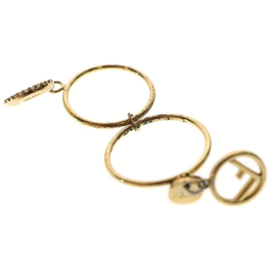 FENDI（フェンディ） Fサークル ロゴ付き 2連リング 指輪 GP ゴールド