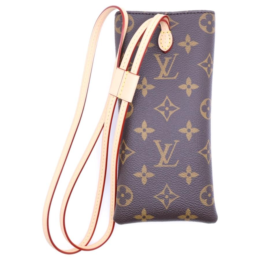 LOUIS VUITTON ルイヴィトン サングラス ポーチ モノグラム PVC レザー ネックポーチ ゴールド金具 ブラウン GI1365_1