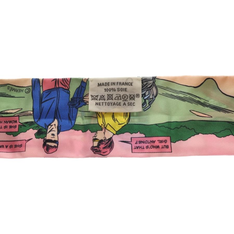 HERMES（エルメス） ツイリー アメコミ シルクスカーフ ピンク×マルチ