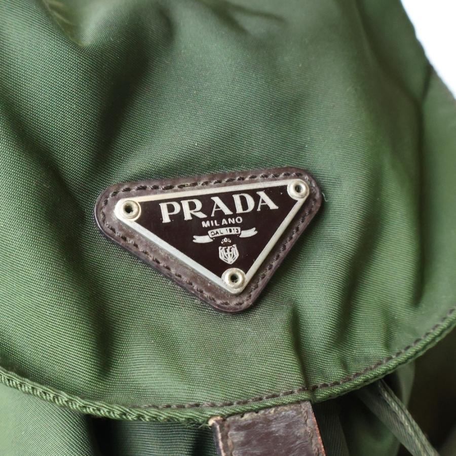 PRADA プラダ ヴェラ リュックサック バックパック カーキ グリーン ナイロン B6677X シルバー金具_4
