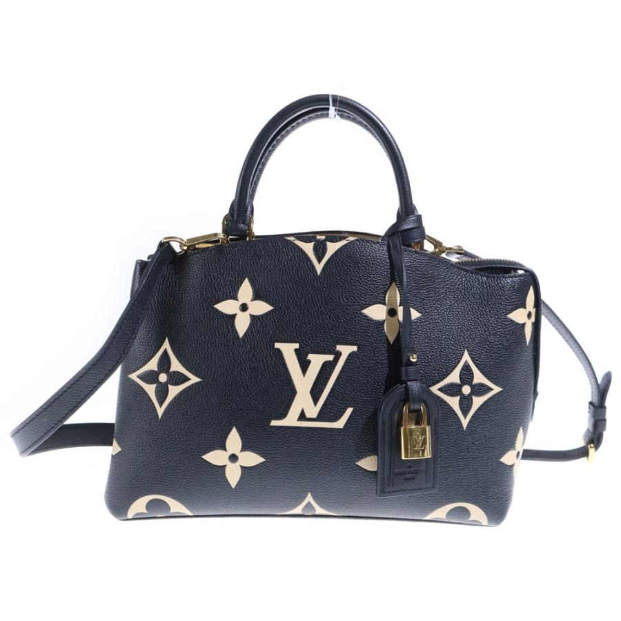 LOUIS VUITTON ルイヴィトン プティ パレPM モノグラムジャイアント アンプラント レザー 2WAY ハンド ショルダーバッグ ゴールド金具 ブラック M58913 LOUIS VUITTON（ルイ・ヴィトン） プティ パレPM モノグラム